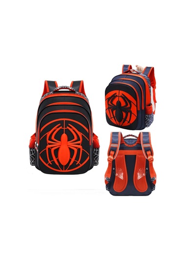 Small--black Örümcek Sırt Çantası Kutusu Seti Boys İçin Okul Siyah