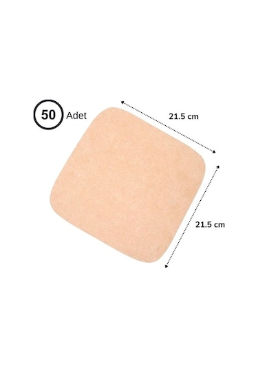 50 Adet Air Fryer Pişirme Kağıdı Tek Kullanımlık Yağ Su Geçirmez Yapışmaz Deliksiz Düz Kare Model 5250