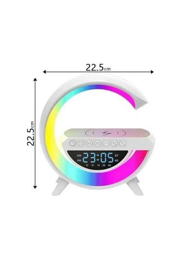 Ablosuz Şarj Istasyonu Speaker Özellikli Led Işıklı Fm Radyolu Bluetooth Speaker