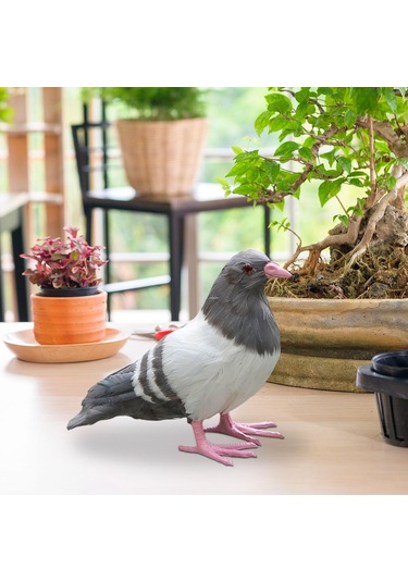 Suntek Simülasyon Güvercin Heykeli Zanaat Yard Avlu Daimi Gri