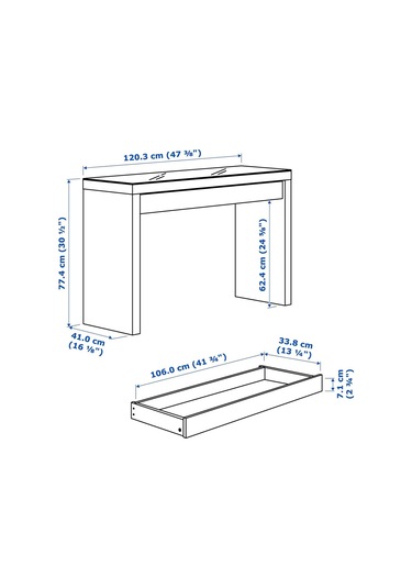 Makyaj Masası, Beyaz, 120x41 Cm Beyaz