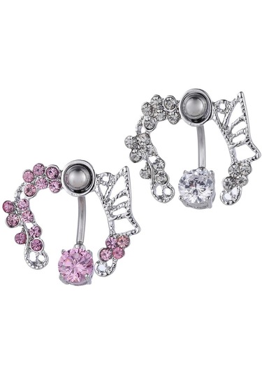 Dolıty Zirkon Göbek Halkası Belly Button Body Piercing Gümüş Gümüş