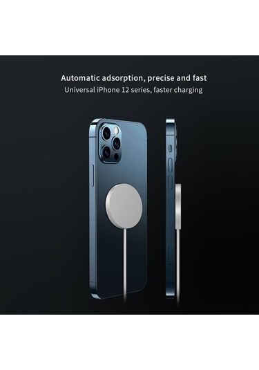 Sandwich 15w Hızlı Manyetik Kablosuz Şarj, 5g Engelleme, Usb-c, Gümüş, Taşınabilir Güvenlik