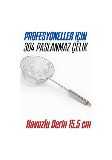 Zhltools Derin Kevgir Havuzlu Süzgeç 304 Paslanmaz Çelik 15.5 Cm Gümüş