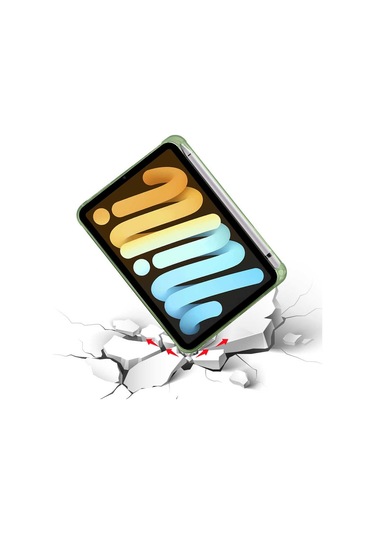 iPad Uyumlu Mini 6. Nesil Kılıf Kalem Bölmeli Silikon Smart Cover Tablet Kılıfı