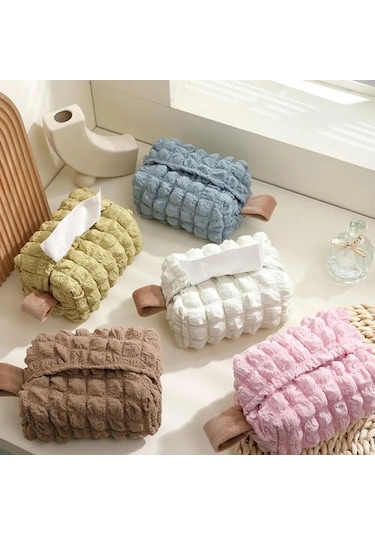 Beyaz Doku Tutucu Süper Yumuşak Kafes Desen Doku Kutusu Dekoratif Kumaş Güzel Yemek Masası Peçetelik Ev Gereçleri