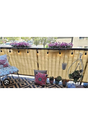 Balkon Demiri Perdesi Korkuluk Perdesi Bej File Bej