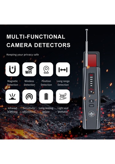 Kamera Dedektörü, Dinleme Cihazı Dedektörü, 5 Seviye Siyah