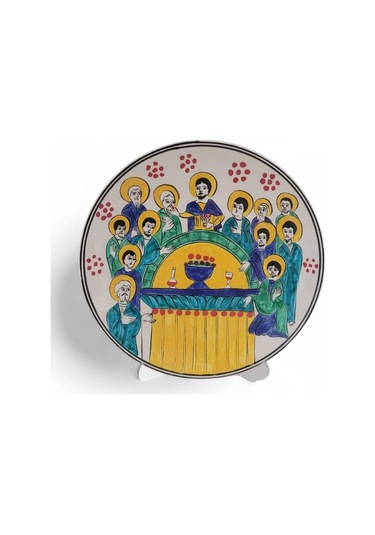 Son Yemek 25x25 Cm El Boyama İznik Çini Tabak
