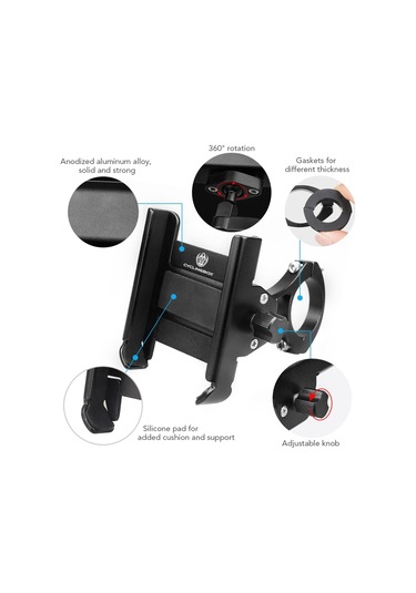 Cyclıngbox-yükseltilmiş Alüminyum Alaşım Bisiklet Cep Telefonu,ya18857tc-3 Gri