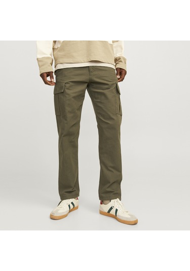 Jack & Jones Erkek Pamuklu Kargo Pantolon - Kane - 12258150 Yeşil