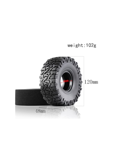 Yaozixa 1.9 İnç Kauçuk Rc Lastikler - 4 Adet, 120mm Çapı, Trax Trx4/scx10/rgt Jeep Uyumlu