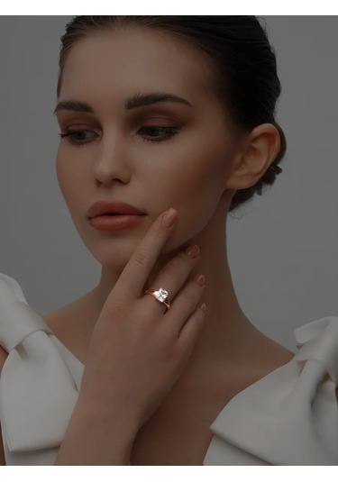 Asj Taşlı Altın Nişan Yüzüğü Gümüş 925 344375388 Beyaz