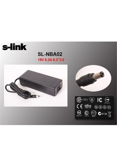 S-Link Sl-Nba02 120W 19V 6.3A 6.3X3.0 Toshiba Notebook Standart A
