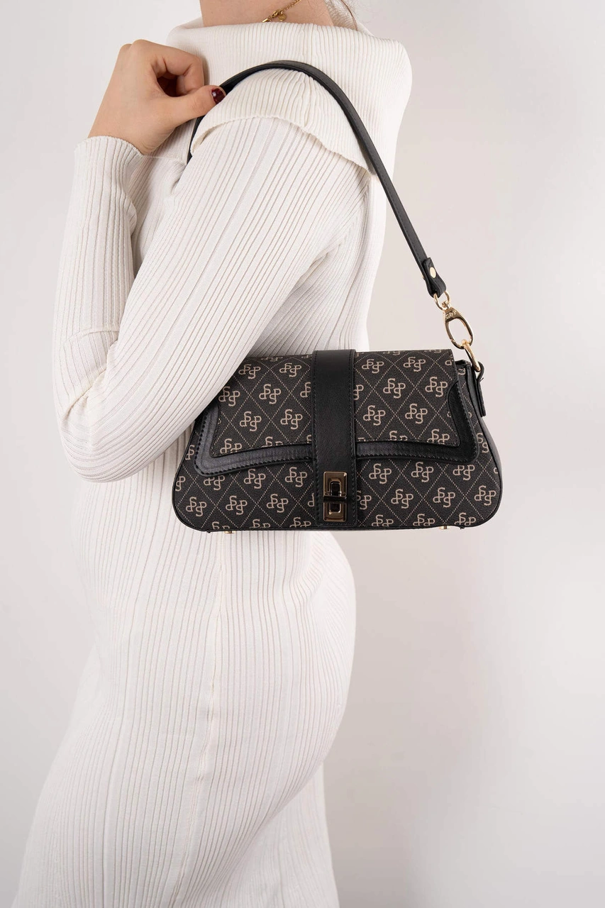 Silver Polo Kadın Omuz Çanta 1177 Füme - Siyah