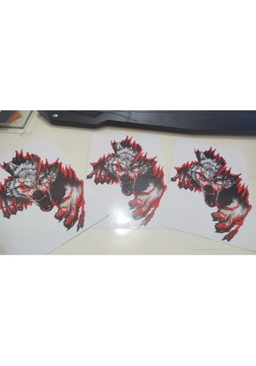 3d Kurt Figürlü Sticker Etiket Diğer