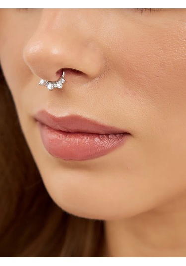 Markiz Burun Septum Taklidi Piercing Sihirbazı Gümüş 925 326254009 Gümüş
