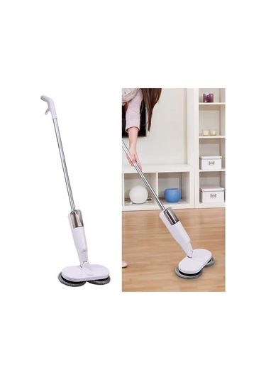 Valkyrie Şarjlı Su Püskürtmeli Elektrikli Mop Çift Döner Başlık, Mikrofiber Ped, 2000 Mah, Tüm Zeminlerde Etkili Beyaz