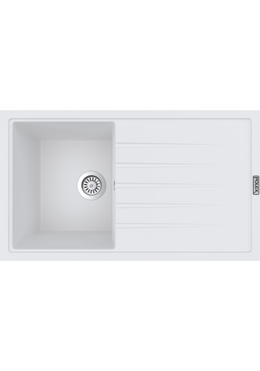 Polex Cristalüx Granit Evye P-03 Beyaz Tezgah Altı Ve Tezgah Üstü Mutfak Evyesi 85x49.5 CM