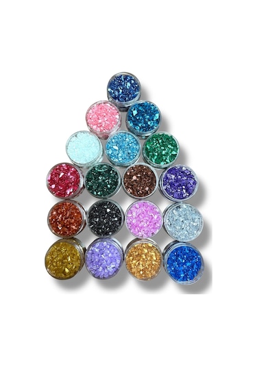 Epoksi Çalışmalarınız İçin 18 Çeşit Parlak Cam Kırıkları 100grx18 Adet