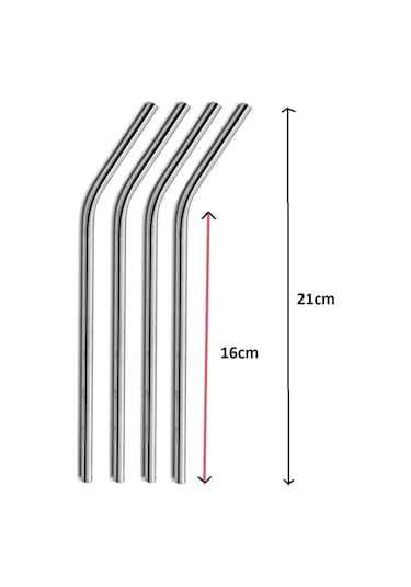 Çelik Pipet Paslanmaz Çelik Metal Meşrubat Pipeti Ve Pipet Temizleme Fırçası Seti 5 Parça Renkli
