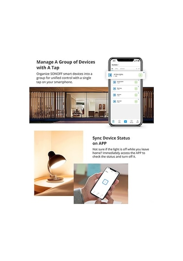 Besthome1 Sonoff Basicr2 Akıllı Wifi Anahtarı - Google Asistan Uyumlu, Zamanlayıcı, Grup Kontrolü, 100-240v