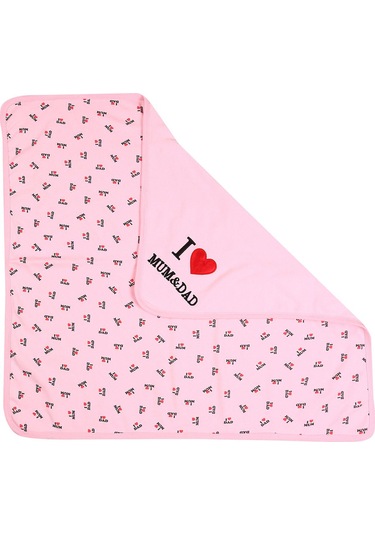 %100 Pamuklu Yenidoğan Çift Katlı Penye Bebek Battaniyesi Sb 514 Pembe Pembe