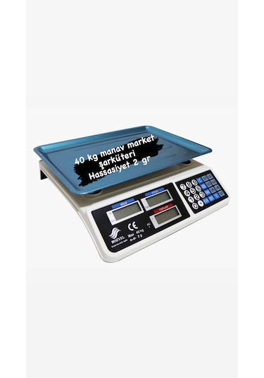 Acs-809t- 40 Kg Elektronik Terazi-çelik Kefe-çift Yönlü Ekran Tar