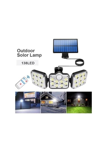 Brokoli Home Led Solar Uzaktan Kumandalı 3 Modlu Bahçe Garaj Lambası,bahçe Lambası Siyah