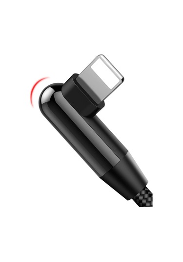 iPhone Uyumlu Lightning 90 Derece Led Işık Gamer Şarj Ve Data Kablo