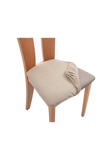 Bej Polar Polar Sandalye Minder Örtüsü Streç Ucuz Yemek Minderi Koltuk Kılıfı Arkalığı Olmadan Koruyucu Mutfak Sandalyeleri Otel Ev