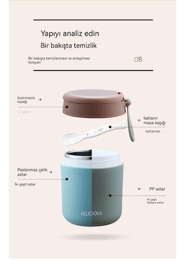 Paslanmaz Çelik Süt Termos Bardağı-mavi