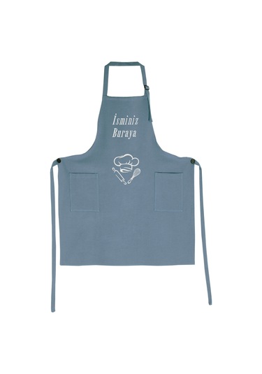 Mutfak Önlüğü Kişiye Ve İsme Özel Nakışlı Mutfak Önlüğü Şef 2 Farklı Renkler Mavi
