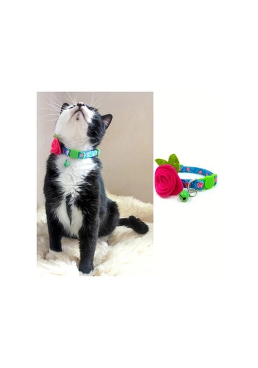 Willowhaven Gzpets Çiçekli Kedi Tasması - Tavuskuşu Mavi, Ayarlanabilir Ve Emniyetli Kırılmasız Tasarım Diğer
