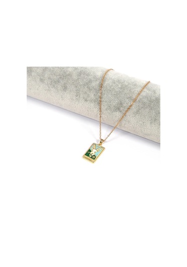 Çelik Kolye, Altın Kaplama Oğlak Burcu Kadın Kolyek-134 Altın