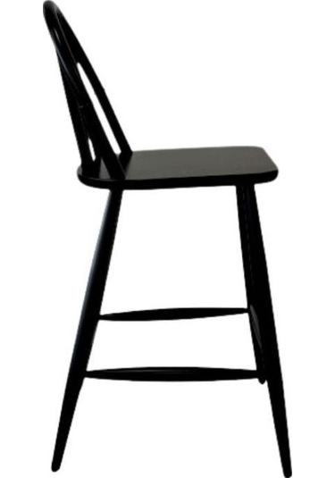 Rustica Ahşap Bar Sandalyesi Siyah