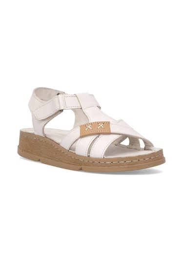 Mammamia D25ys-2440 Kadın Hakiki Deri Düz Sandalet Kemik Kemik