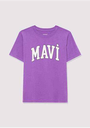 Mavi - Mavi Logo Baskılı Mor Tişört 6610030-70606 Mor