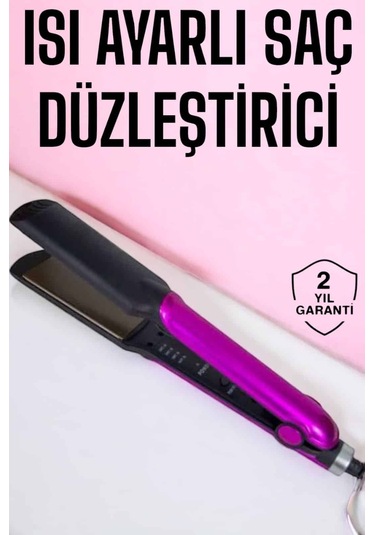 Saç Düzleştirici Isı Ayarlı Seramik Kaplama Döner Kablo Yıpranma Karşıtı
