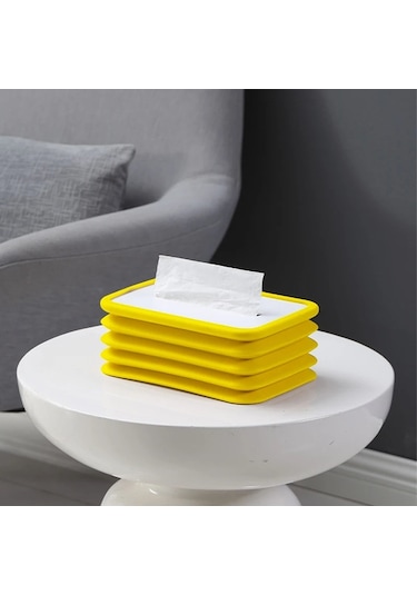 Mavi Doku Kutusu Katlanabilir Silikon Saklama Kutusu Silin Peçete Havlu Kağıt Mendil Tutucu Dağıtıcı Ev Organizatör Mutfak Sıkıştırılabilir Kutu