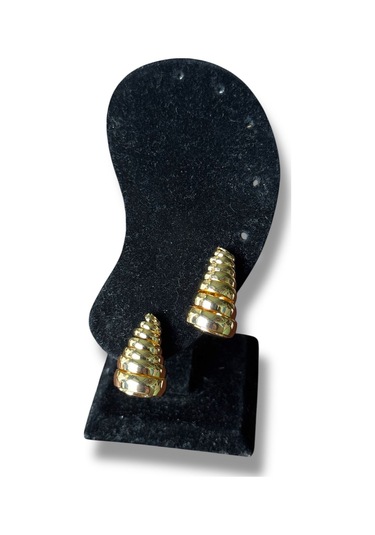 Büyükten Küçüğe Yay Şekilli Çelik Küpe Sarı