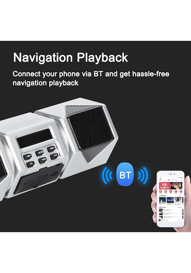 Hallow-motosiklet Stereo Hoparlör Bt Gidon Dağı Mp3 Çalar Lmk00123