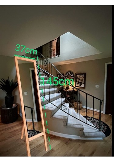 Ahşap Ayaklı Boy Ayna Açık Meşe