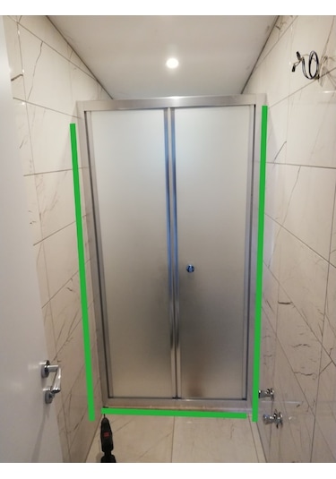 40 Desen Patentli Katlanır Cam Duşakabin İki Duvar Arası Duşakabi Gri