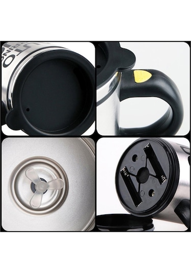 Kişiye Özel Kendini Karıştıran Mikser Kupa Termos Bardak Siyah -