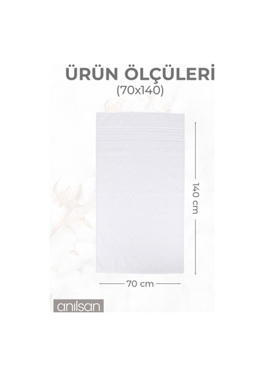 100'lü Greek Beyaz Banyo Havlusu - 70x140 Cm, 490 Gr, %100pamuk, Spa Ve Otel Havlusu 10 Adet Beyaz