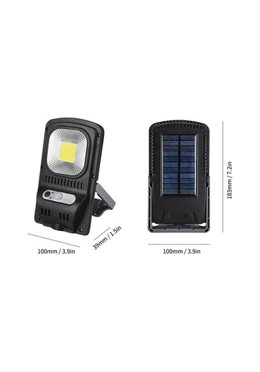 Pazly 30 Cob Led, 120 Hareket Sensörlü, Ip65 Su Geçirmez Güneş Enerjili Dış Mekan Duvar Lambası, Siyah, 183x100x39 Mm