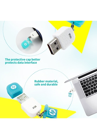 Vkemall Hp V175w 64gb Usb2.0 Bellek Sticki - Kauçuk Malzeme, Su/dolgu/şok Dayanıklı, Mini Taşınabilir Veri Transferi