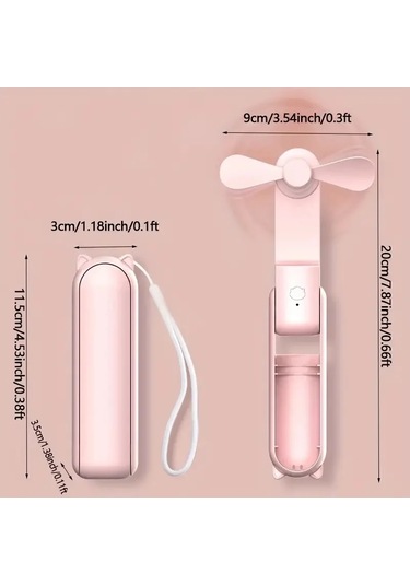 Liangmei Taşınabilir Mini Fan, Usb Şarj Edilebilir, 3 Hız
