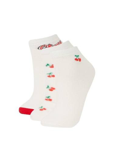 DeFacto Kadın 3'lü Pamuklu Patik Çorap E2145AXNSWT1